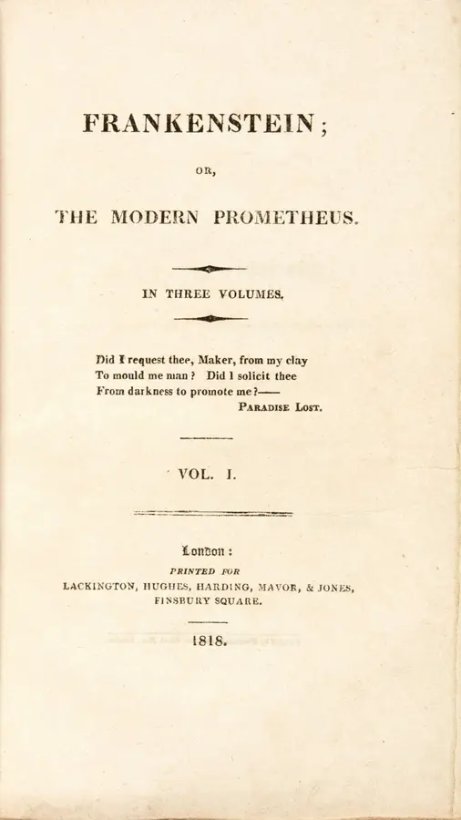 Portada de Frankenstein; Or, The Modern Prometheus